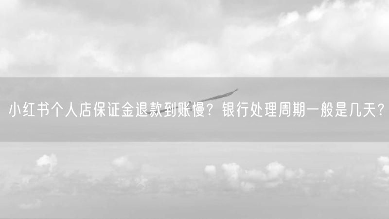 小红书个人店保证金退款到账慢？银行处理周期一般是几天？