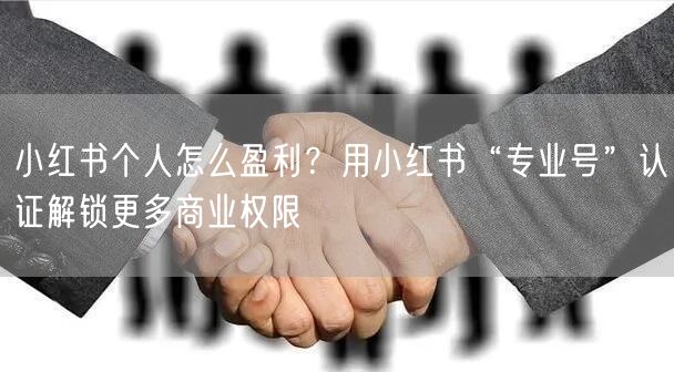 小红书个人怎么盈利？用小红书“专业号”认证解锁更多商业权限
