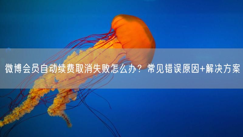 微博会员自动续费取消失败怎么办？常见错误原因+解决方案