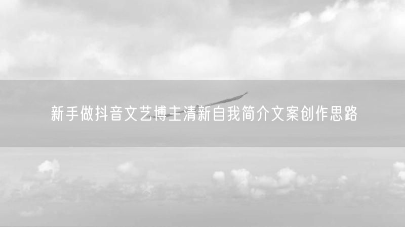 新手做抖音文艺博主清新自我简介文案创作思路